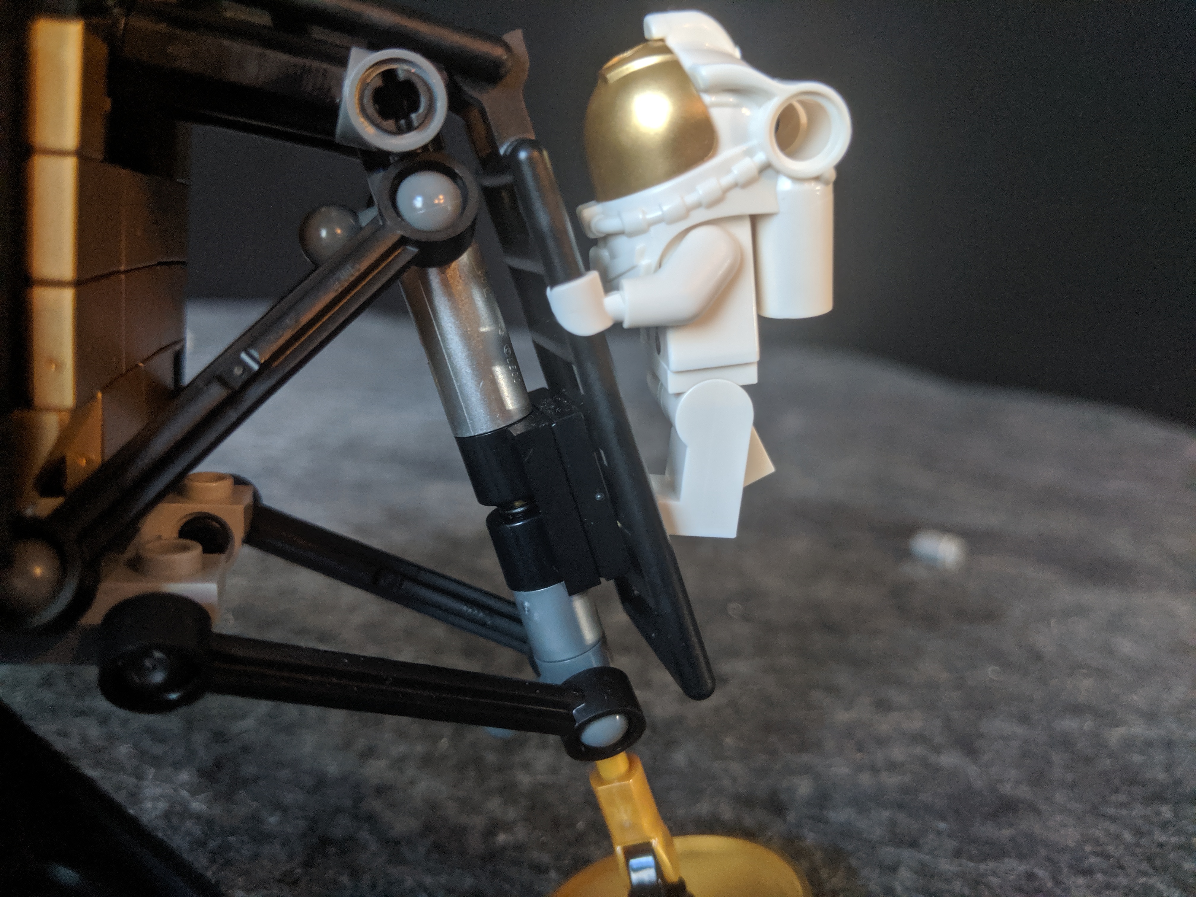 Lego Armstrong on the ladder